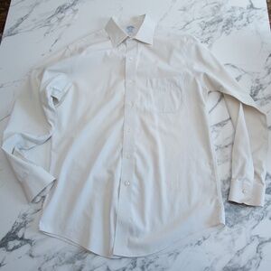 Brooks Brothers Men's Off White Regent Supima Cotton Dress Shirt 15 1/2-34